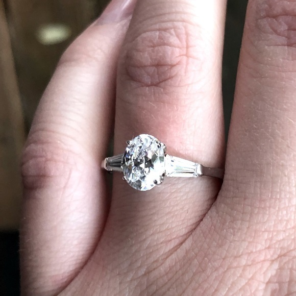 STERLING SILVER 3 STONE RING - Picture 6 of 8